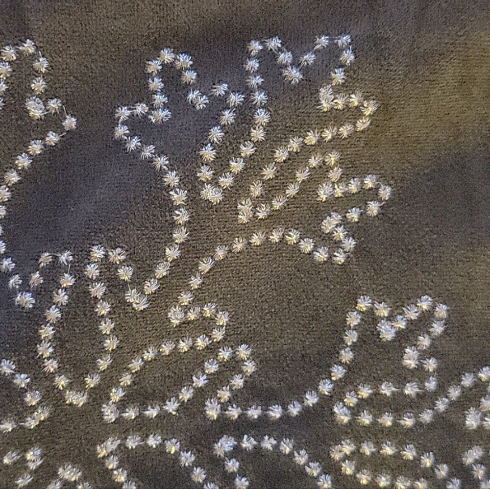 Homey‎ COZY Embroidery Gray Snowflake Velvet Throw Pillow, 20", Cover Only - Picture 4 of 6